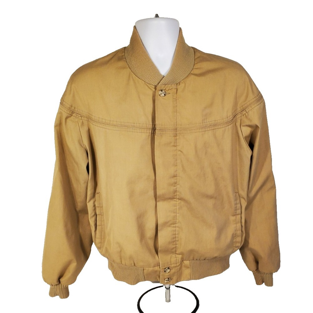 Vintage Silton Men's XL Brown‎ Beige Zip Up Jacket USA